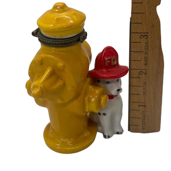 Yellow Fire Hydrant Fire Department Dalmatian Dog Trinket Display 4” - Picture 4 of 9